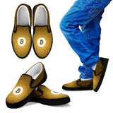 Bitcoin Pattern Slip On Shoes - Orange w/Black Trim