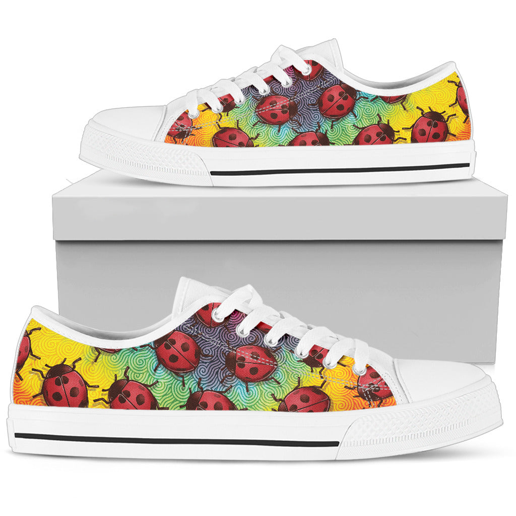 Lady Bug Swirl Low Top Shoes - Tie Dye w/White Trim