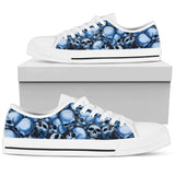 Skull Pile Low Top Shoes - Blue w/White Trim
