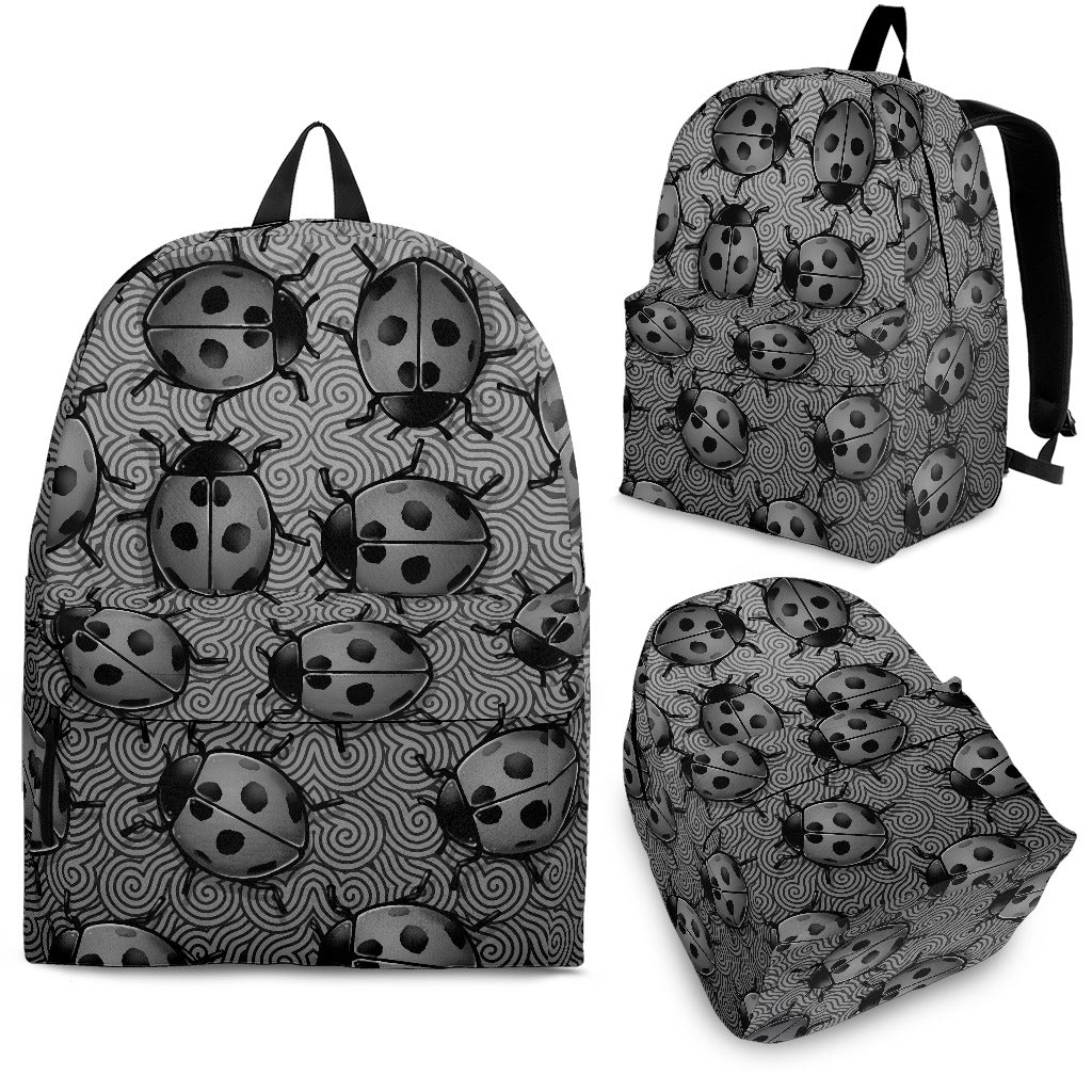 Lady Bug Swirl Backpack - Gray