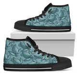 Turtle Swirl High Top Shoes - Teal w/Black Trim