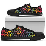 Bitcoin Pattern Low Top Shoes - Tie Dye & Black w/Black Trim