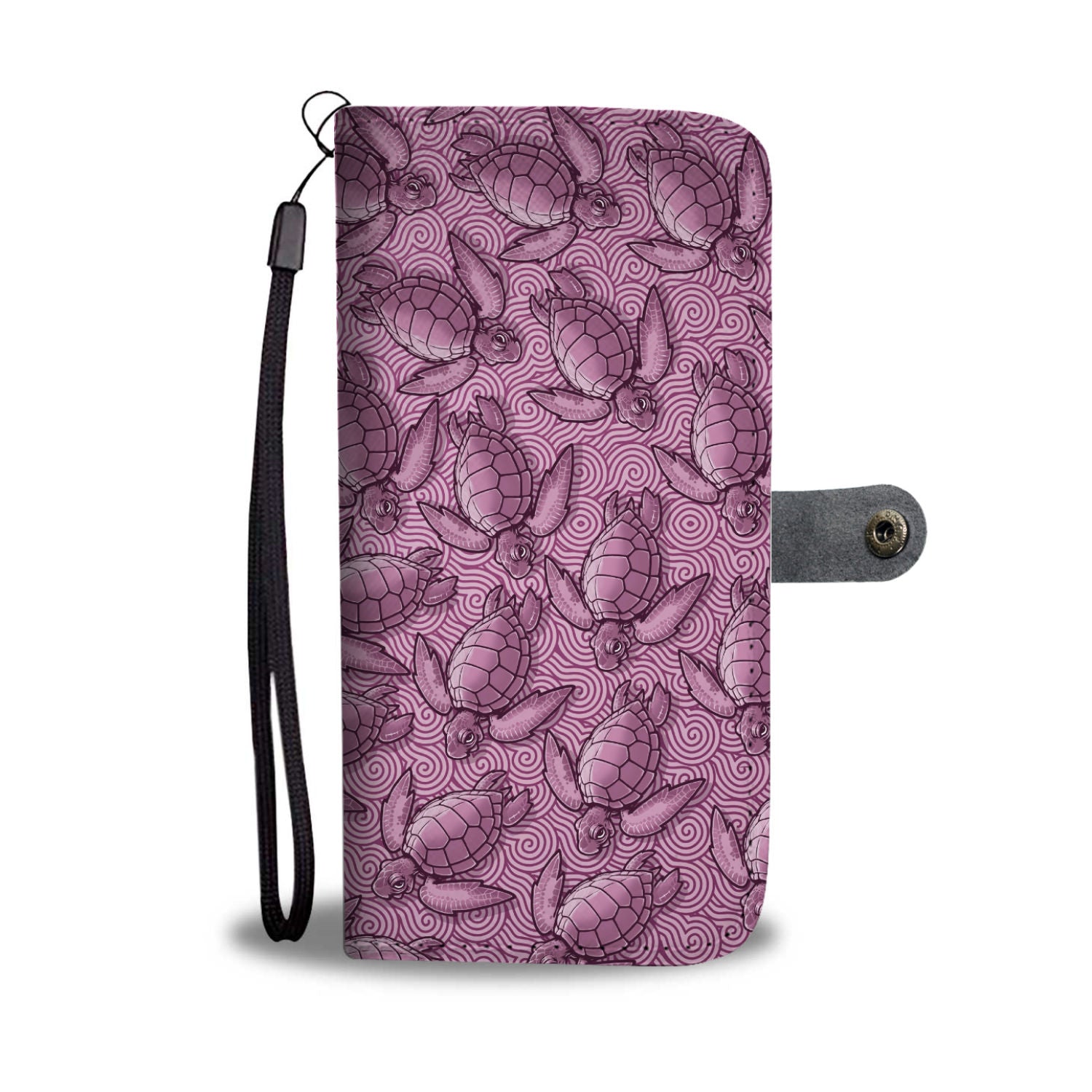 Turtle Swirl Wallet Phone Case - Mauve