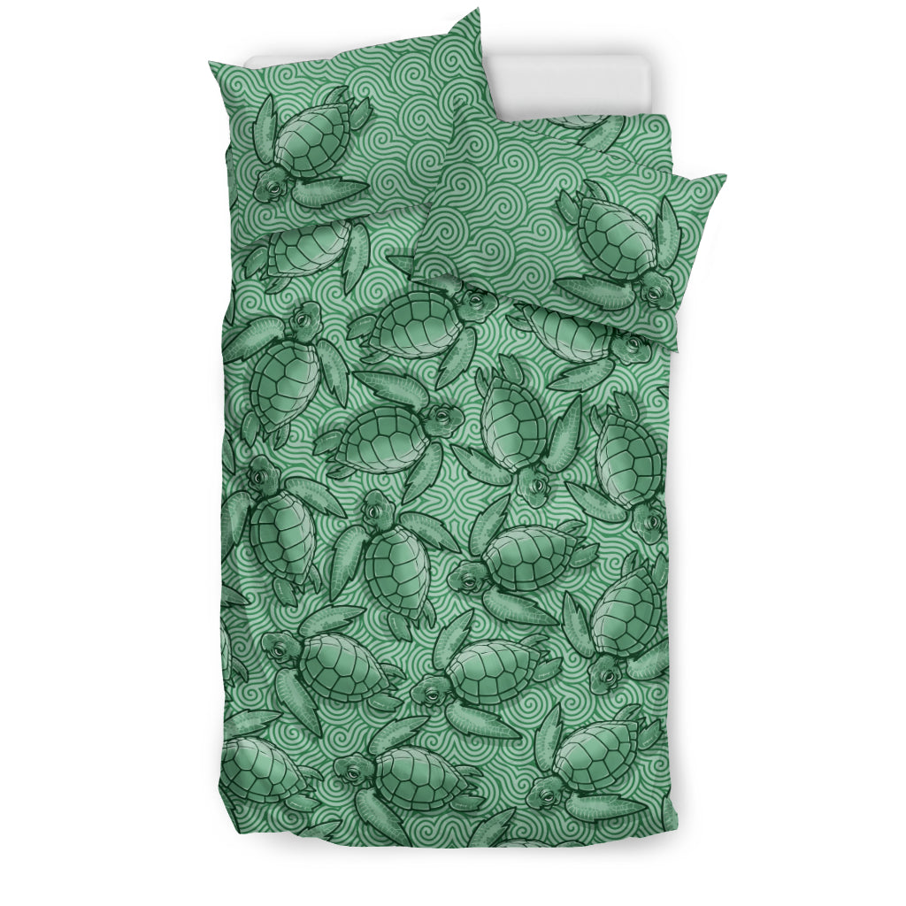 Turtle Swirl Bedding Set - Green