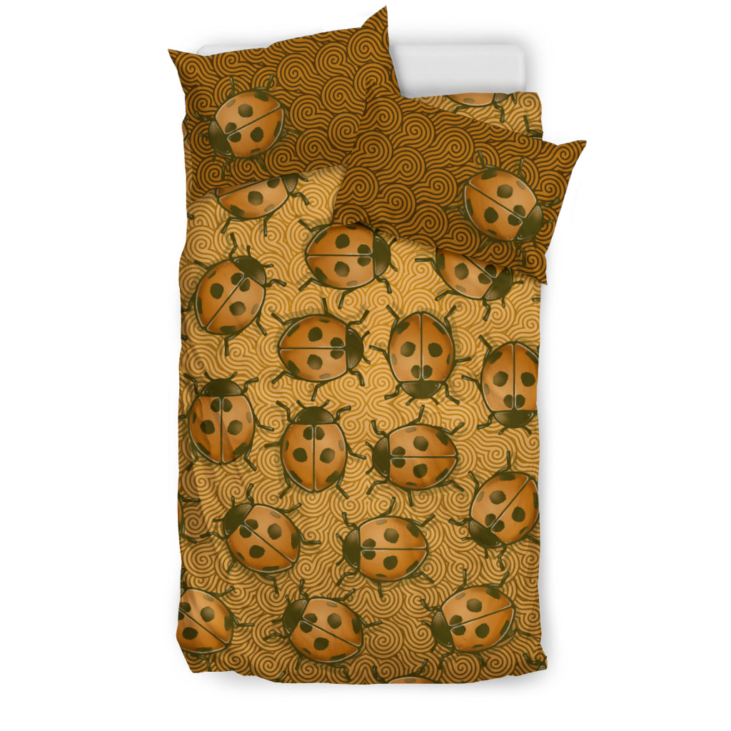 Lady Bug Swirl Bedding Set - Orange