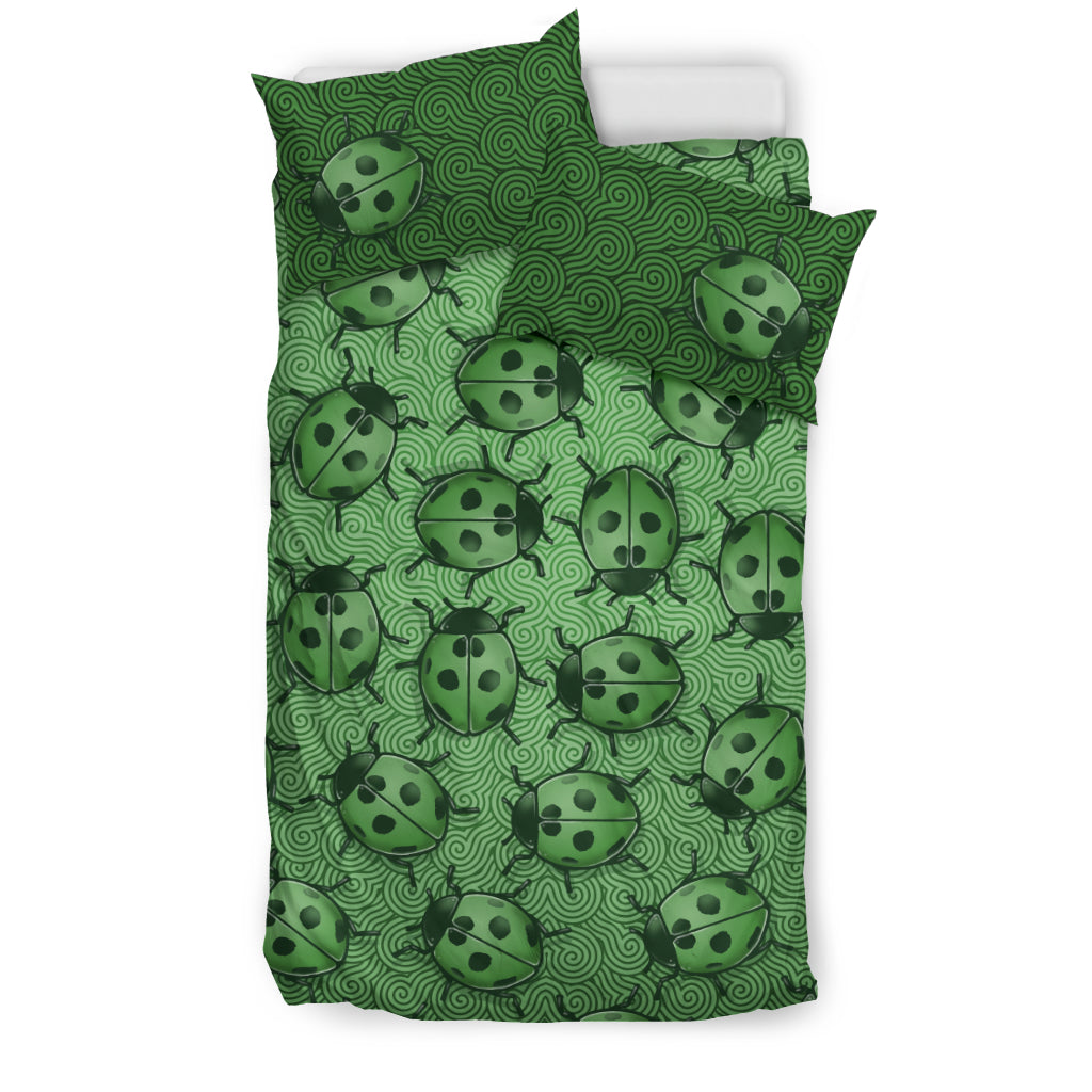 Lady Bug Swirl Bedding Set - Green