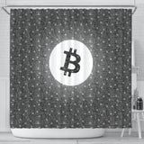 Bitcoin Circuit Board Shower Curtain - Gray
