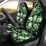 Skull Pile Car Seat Covers - Green