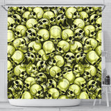Skull Pile Shower Curtain - Gold