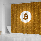 Bitcoin Circuit Board Shower Curtain - Orange