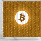 Bitcoin Circuit Board Shower Curtain - Orange