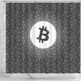 Bitcoin Circuit Board Shower Curtain - Gray