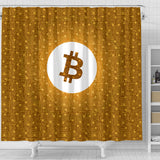 Bitcoin Circuit Board Shower Curtain - Orange