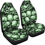 Skull Pile Car Seat Covers - Green