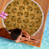 Lady Bug Swirl Beach Blanket - Orange