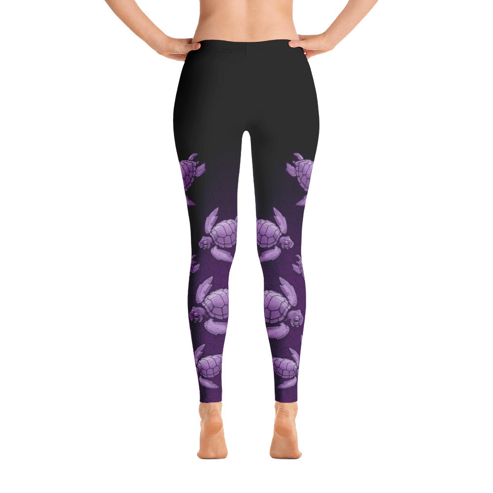 Turtle Fade Women's Leggings - Purple/Black