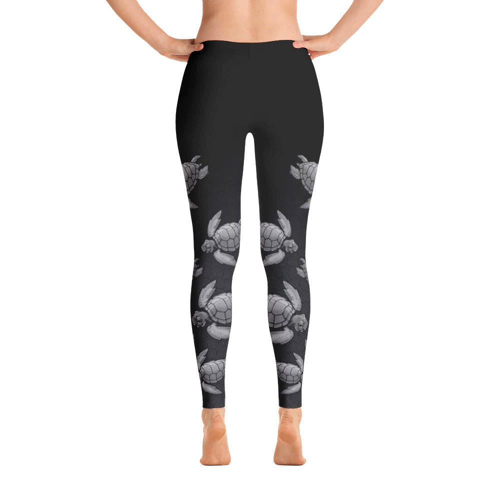 Turtle Fade Women's Leggings - Gray/Black