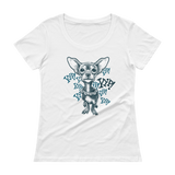 ChihuaWOW - Ladies' Blue Scoopneck Chihuahua T-Shirt
