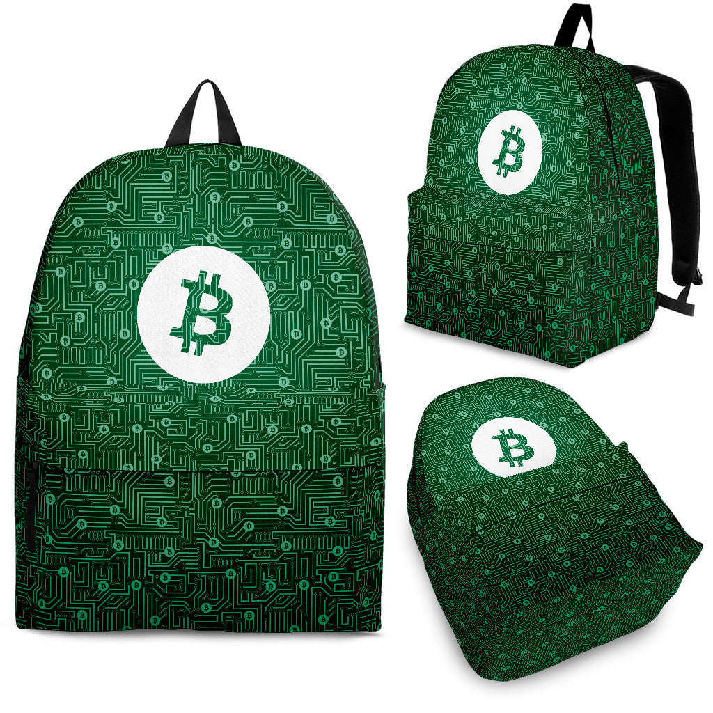 Bitcoin Circuit Board Backpack - Green