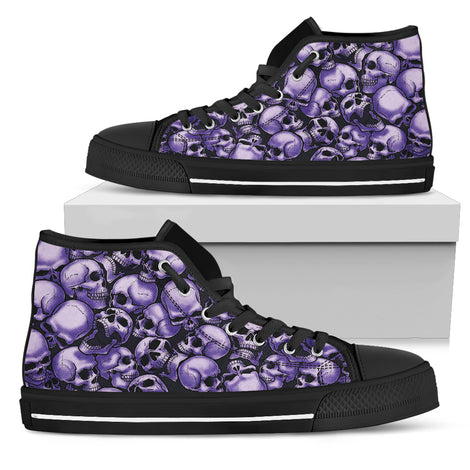 Skull Pile High Top Shoes - Purple w/Black Trim