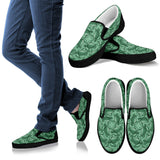 Turtle Swirl Slip On Shoes - Green w/Black Trim