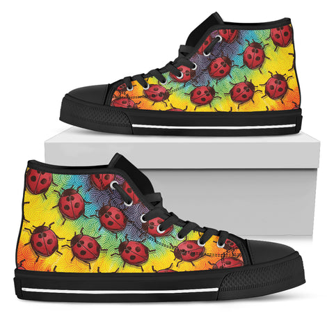 Lady Bug Swirl High Top Shoes - Tie Dye w/Black Trim