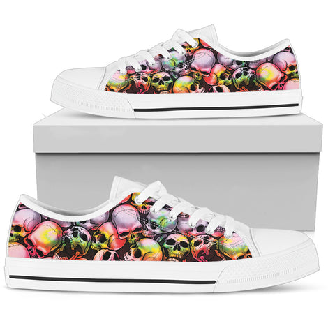 Skull Pile Low Top Shoes - Tie Dye w/White Trim