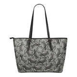 Turtle Swirl Small Leather Tote Bag - Gray
