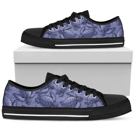 Turtle Swirl Low Top Shoes - Purple w/Black Trim