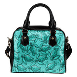 Turtle Swirl Shoulder Handbag - Blue w/Black Trim