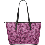 Turtle Swirl Large Leather Tote Bag - Mauve
