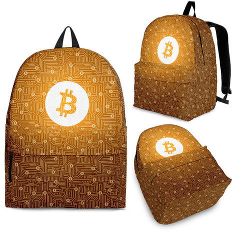 Bitcoin Circuit Board Backpack - Orange