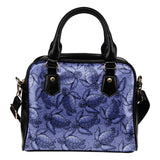 Turtle Swirl Shoulder Handbag - Purple w/Black Trim
