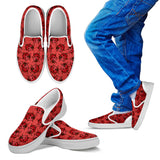 Lady Bug Swirl Slip On Shoes - Red w/ White Trim