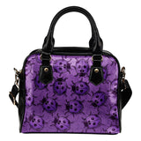 Lady Bug Swirl Shoulder Handbag - Purple w/Black Trim
