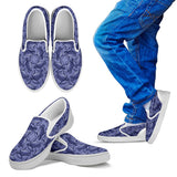 Turtle Swirl Slip On Shoes - Purple w/White Trim