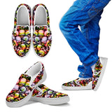 Skull Pile Slip On Shoes - Tie Dye w/White Trim