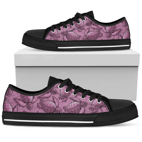Turtle Swirl Low Top Shoes - Mauve w/Black Trim
