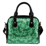Turtle Swirl Shoulder Handbag - Green w/Black Trim