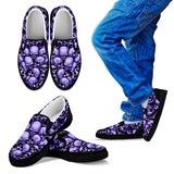 Skull Pile Slip On Shoes - Purple w/Black Trim