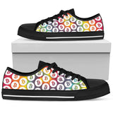 Bitcoin Pattern Low Top Shoes - Tie Dye & White w/Black Trim
