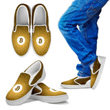 Bitcoin Pattern Slip On Shoes - Orange w/White Trim