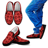 Lady Bug Swirl Slip On Shoes - Red w/Black Trim
