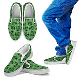 Lady Bug Swirl Slip On Shoes - Green w/White Trim
