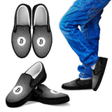 Bitcoin Pattern Slip On Shoes - Gray w/Black Trim
