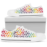 Bitcoin Pattern Low Top Shoes - Tie Dye & White w/White Trim