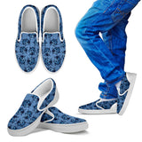 Lady Bug Swirl Slip On Shoes - Blue w/White Trim