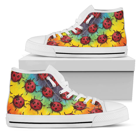 Lady Bug Swirl High Top Shoes - Tie Dye w/White Trim