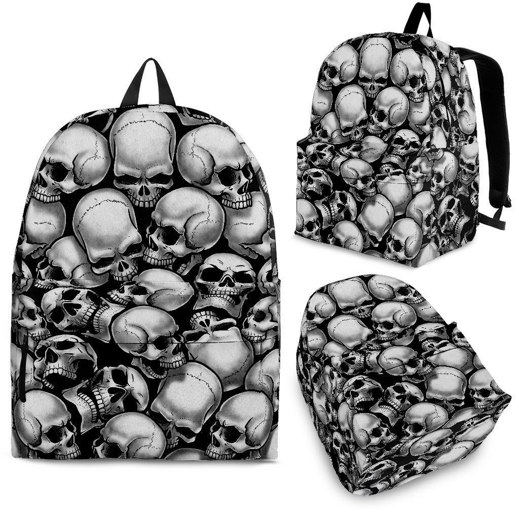 Skull Pile Backpack - Black & White