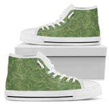 Turtle Swirl High Top Shoes - Camo Green & Tan w/ White Trim
